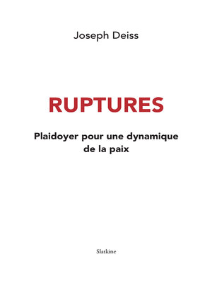 cover image of Ruptures